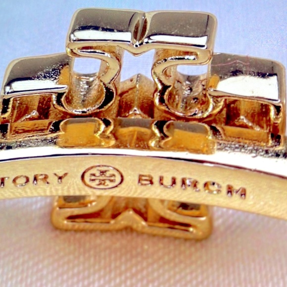 NWT TORI BURCH EMBELLISHED CUFF BRACELET GOLD. - Picture 2 of 6